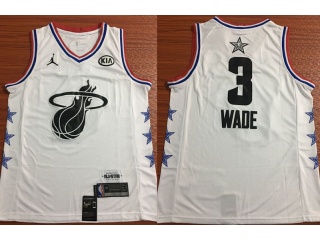 2019 All Star Nike Miami Heat 3 Dwyane Wade Basketball Jersey White