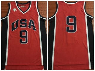 1984 Olympic Games 9 Michael Jordan Red Basketball Jersey