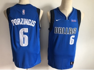 Nike Dallas Mavericks #6 Kristaps Porzingis Swingman Jersey Light Blue