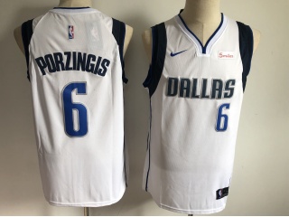 Nike Dallas Mavericks #6 Kristaps Porzingis Swingman Jersey White