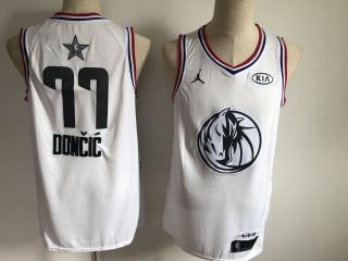 Dallas Mavericks #77 Luka Doncic 2019 All Star Jerseys White