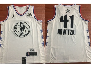 2019 All Star Dallas Mavericks 41 Dirk Nowitzki Basketball Jersey White