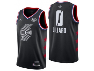 2019 All Star Portland Trail Blazers 0 Damian Lillard Basketball Jersey Black