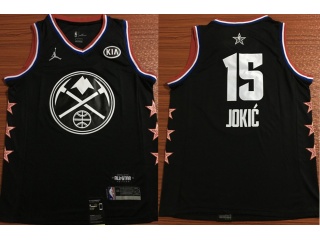 2019 All Star Denver Nuggets 15 Nikola Jokic Basketball Jersey Black