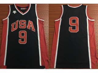 1984 Olympic Games 9 Michael Jordan Navy Blue Basketball Jersey