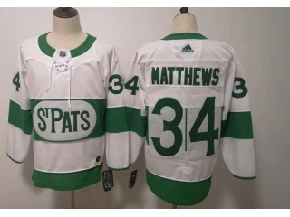 Adidas Toronto Maple Leafs #34 Auston Matthews St. Pats Hockey Jersey Whitehite