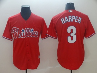 Philadelphia Phillies 3 Bryce Harper Cool Base Baseball Jersey Red