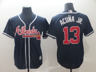 Atlanta Braves #13 Ronald Acuna Jr. New Style Cool Base Jersey Blue