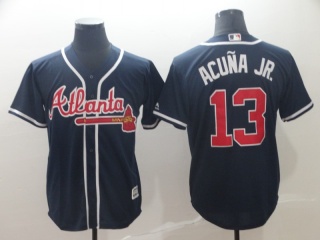 Atlanta Braves #13 Ronald Acuna Jr. New Style Cool Base Jersey Blue