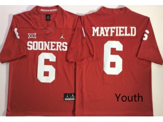 Youth Oklahoma Sooners #6 Baker Mayfield Vapor Limited Jersey Red