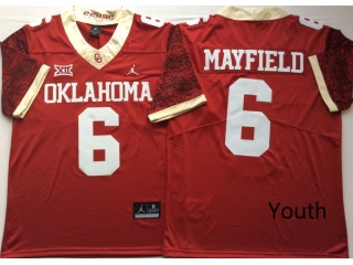Youth Oklahoma Sooners #6 Baker Mayfield New Style Vapor Limited Jersey Red