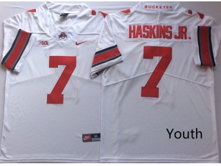 Youth Ohio State Buckeyes 7 Dwayne Haskins JR Jersey White