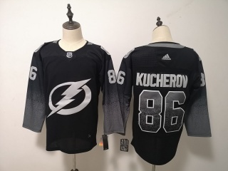 Adidas Tampa Bay Lightning 86 Nikita Kucherov Hockey Jersey Black Gradual Change