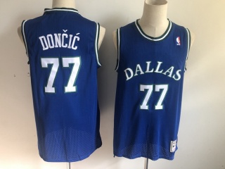 Nike Dallas Mavericks #77 Luka Doncic Throwback Jersey Blue