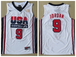 Team USA 9 Michael Jordan 1992 Olympic Games Jersey White