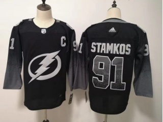 Tampa Bay Lightning #91 Steven Stamkos Breakaway Hockey Jersey Black