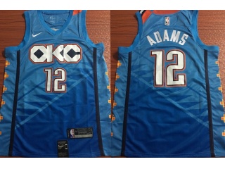 Nike Oklahoma City Thunder 12 Steven Adams Basketball Jersey Light Blue
