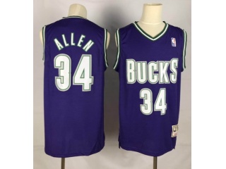Milwaukee Bucks 34 Ray Allen Basketball Jersey Throwback Purple