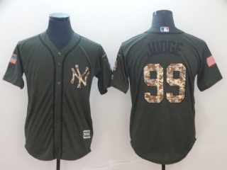 New York Yankees 99 Aaron Judge Cool Base Baseball Jersey Green Salute to Service