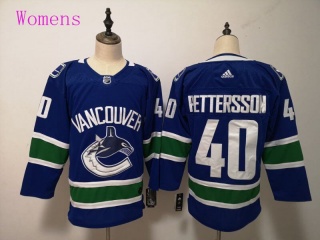 Womens Adidas Vancouver Canucks 40 Elias Pettersson Hockey Jersey Blue