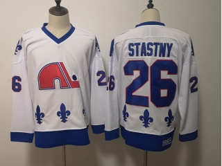 Quebec Nordiques #26 Peter Stastny Throwback CCM Hockey Jerseys White
