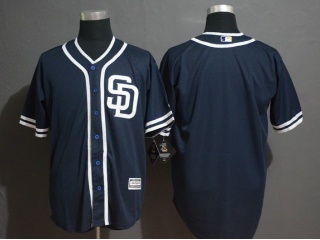 San Diego Padres Blank Cool Base Jersey Navy Blue