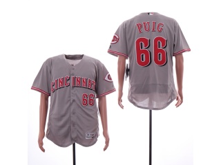 Cincinnati Reds #66 Yasiel Puig Flexbase Baseball Jersey Gray