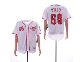 Cincinnati Reds #66 Yasiel Puig Flex Base Baseball Jersey White