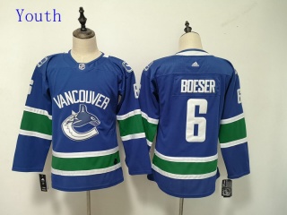 Youth Adidas Vancouver Canucks 6 Brock Boeser Jersey Blue