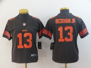 Womens Cleveland Browns 13 Odell Beckham Jr Brown Color Rush Limited Jersey
