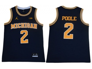 Michigan Wolverines #2 Jordan Poole College Basketball Jersey Blue