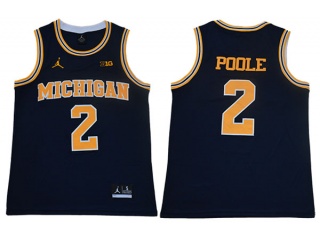 Michigan Wolverines #2 Jordan Poole College Basketball Jersey Blue