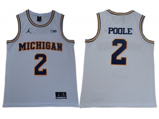 Michigan Wolverines #2 Jordan Poole College Basketball Jersey White