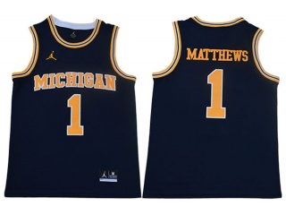 Michigan Wolverines #1 Charles Matthews College Basketball Jersey Blue