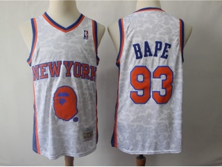 BAPE x Mitchell & Ness New York Knicks 93 Basketball Jersey White