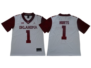 Oklahoma Sooners #1 Jalen Hurts New Style Limited Jersey White