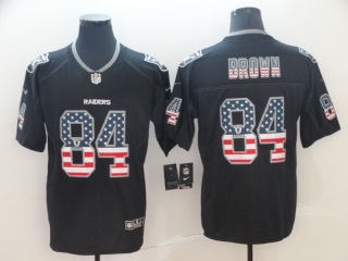 Oakland Raiders 84 Antonio Brown USA Flag Fashion Vapor Limitd Jersey Black