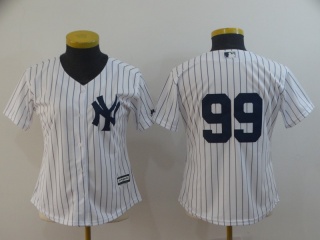 Women New York Yankees #99 Aaron Judge Jersey White without Name