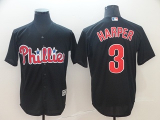 Philadelphia Phillies 3 Bryce Harper Flex Base Baseball Jersey Black