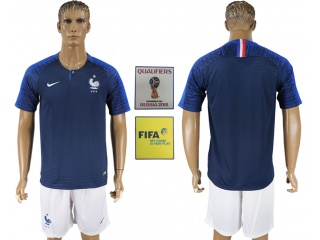 France Home 2018 FIFA World Cup Soccer Jersey Can Custom Any Name Number