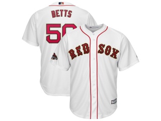 Boston Red Sox 50 Mookie Betts 2019 Gold Program Cool Base Jersey White