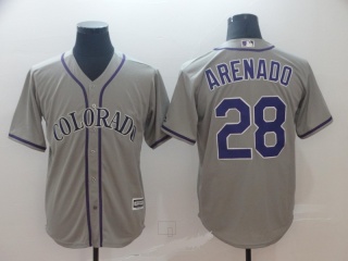 Colorado Rockies 28 Nolan Arenado Cool Base Jersey Gray