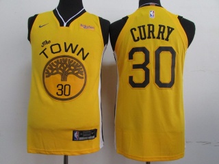 Nike Golden State Warriors 30 Stephen Curry Earned Basketball Jersey Gold Player