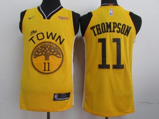 Nike Golden State Warriors 11 Klay Thompson Earned Basketball Jersey Gold Player