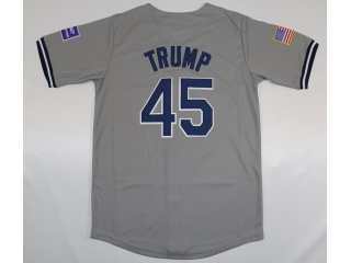 New York Yankees 45 Donald Trump Cool Base Jersey Gray