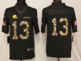 Cleveland Browns #13 Odell Beckham Jr Salute To Service Limited Jersey Anthracite
