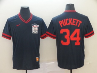 Minnesota Twins #34 Kirby Puckett Nike Cooperstown Collection Legend V-Neck Jersey Blue
