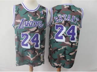 Los Angeles Lakers 24 Kobe Bryant Throwback Jersey Woodland Camo