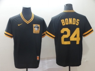 Pittsburgh Pirates #24 Barry Bonds Nike Cooperstown Collection Legend V-Neck Jersey Black