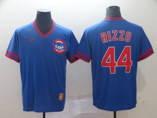 Chicago Cubs #44 Anthony Rizzo Nike Cooperstown Collection Legend V-Neck Jersey Blue